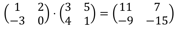 ejercicio resuelto de multiplicación de matrices 2x2